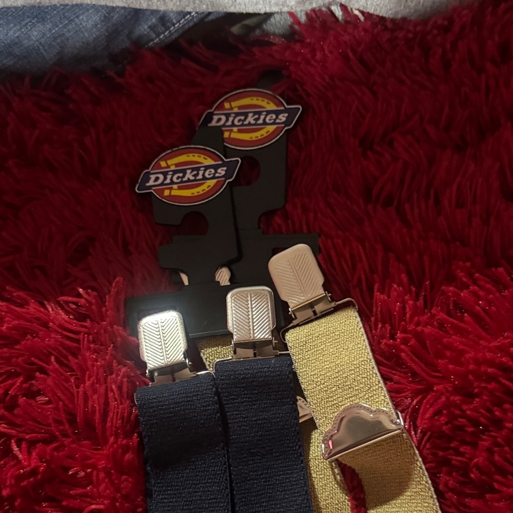 Dickies Blue and Yellow Suspenders Elastic Adjustable